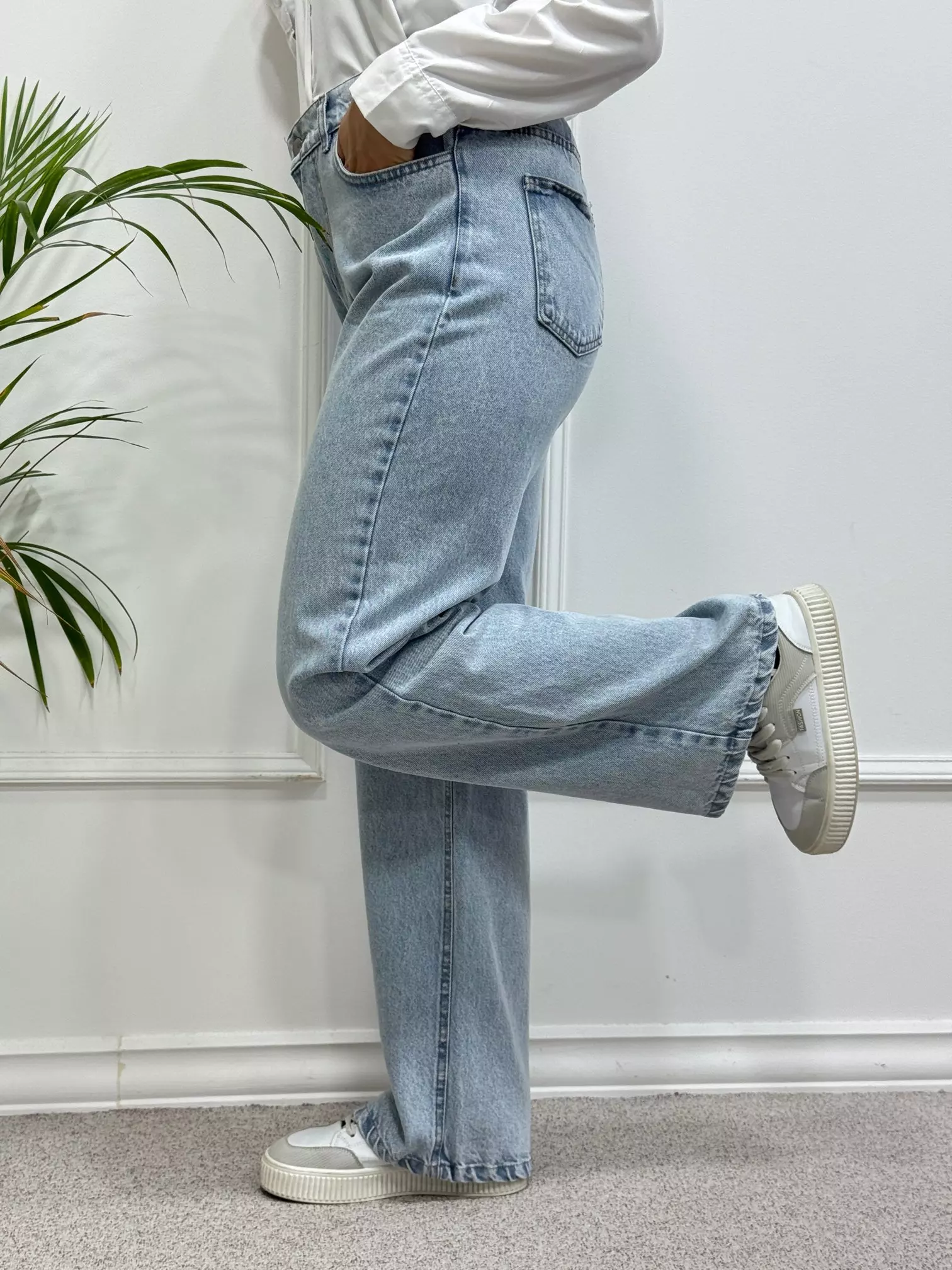 شلوار جین نیم بگ دنیز